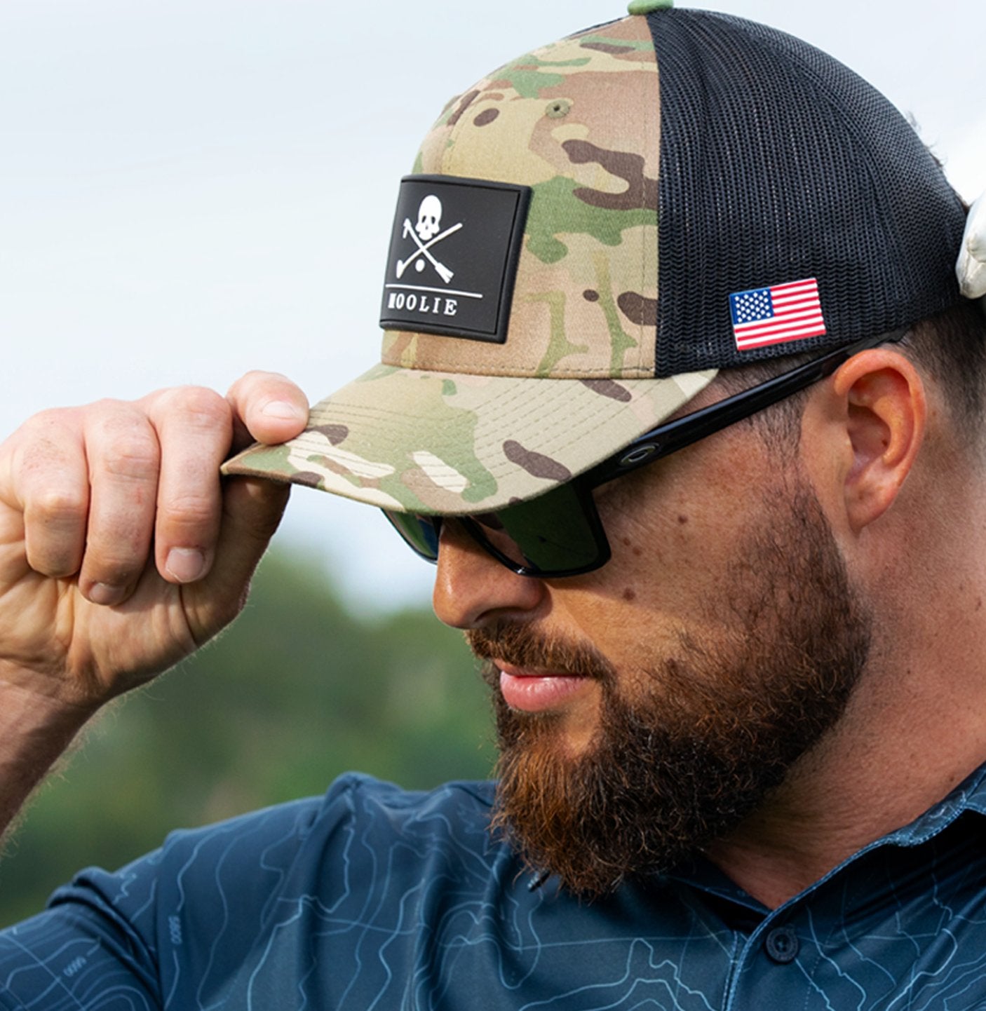 Men’s Golf Hats Collection with trucker, rope, and camo hats.