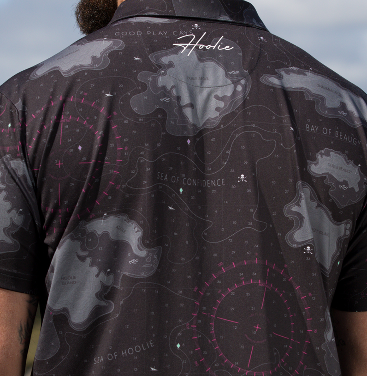 Performance golf polo for men Hoolie Midnight Nautical Polo edition