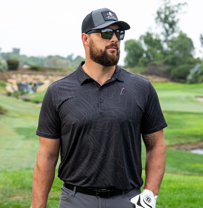 Hoolie Golf Recce Performance Golf Polo Black HOOLIE