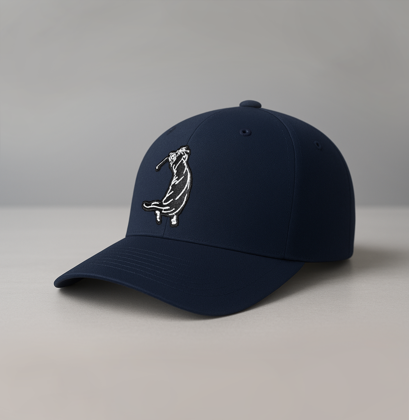 Navy Blue Bogeyman Men’s Golf Hat with Grim Reaper patch front design