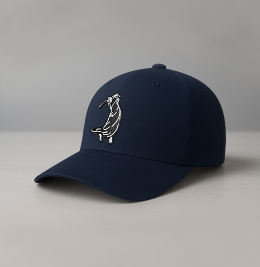 Navy Blue Bogeyman Men’s Golf Hat with Grim Reaper patch front design