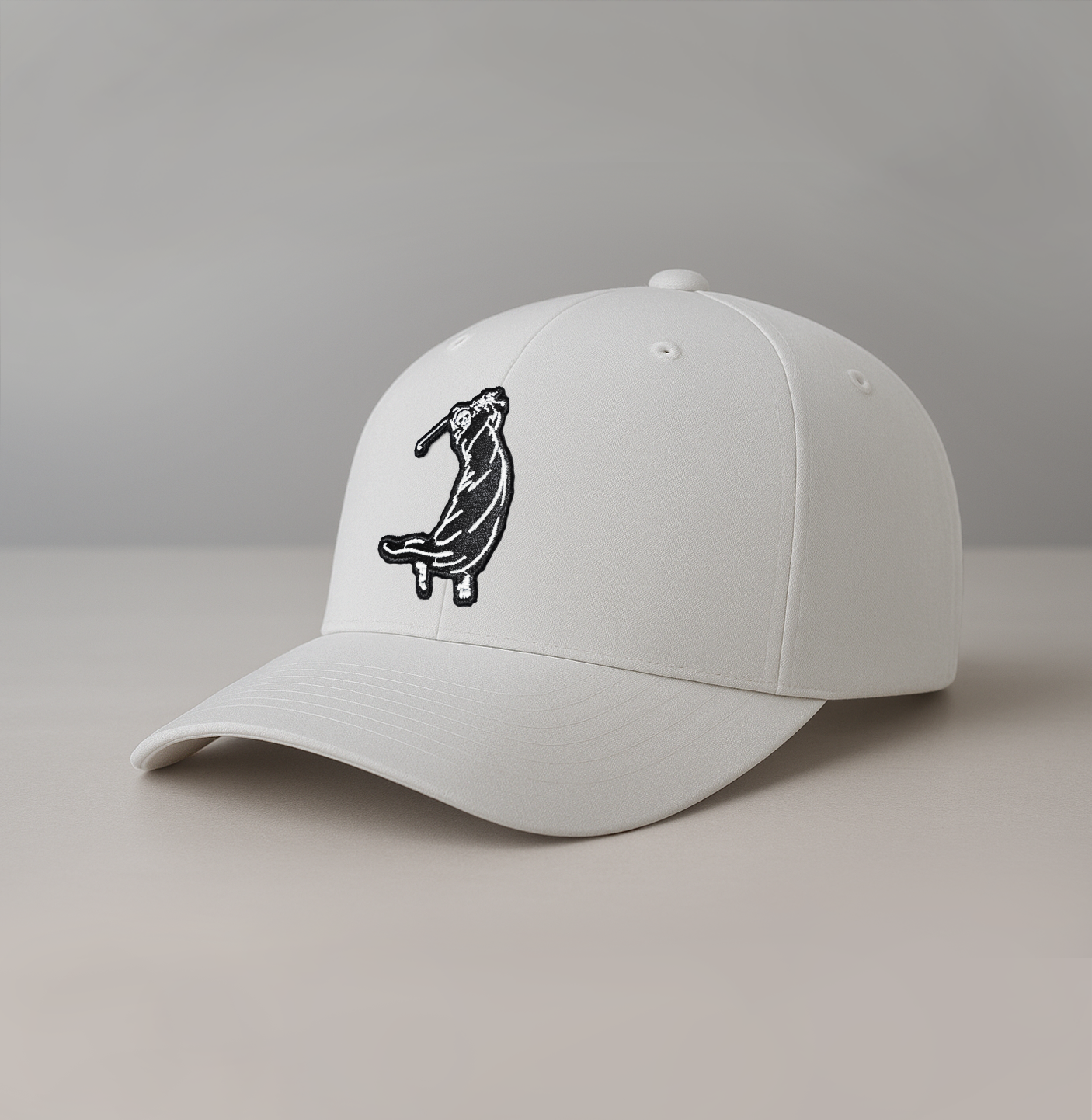 White Bogeyman Men’s Golf Hat with Grim Reaper patch front design