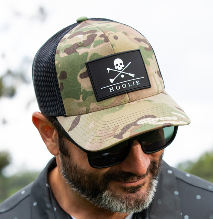 Hoolie Roger Camo Hat Men's Golf Hat Multicam snapback adjustable fit