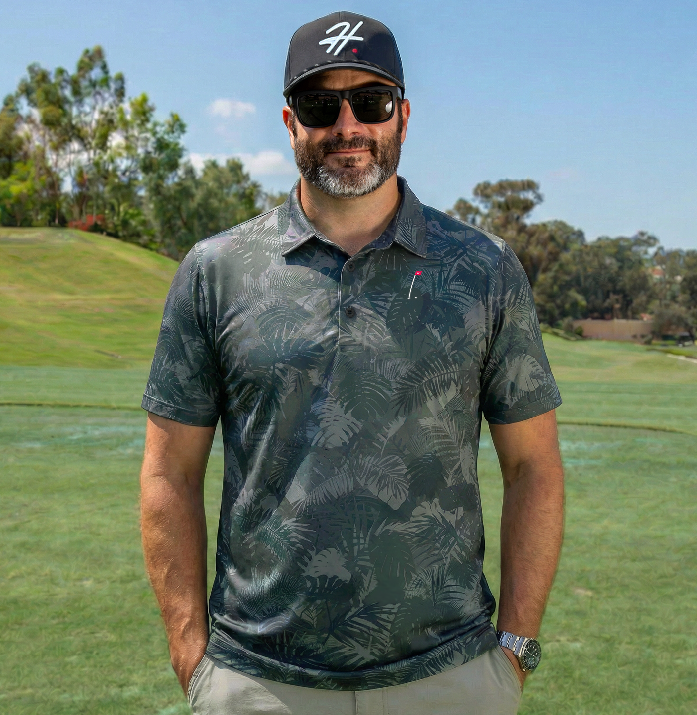 moss polo shirt Men's Golf Polo | Jungle Ops Polo Green Canopy