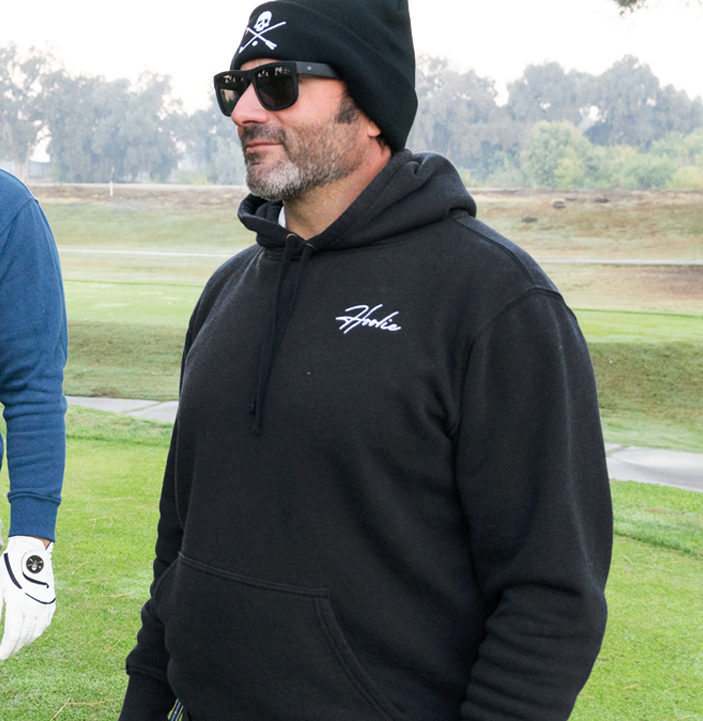 Men's Black Hoolie Classic Golf Hoodie with embroidered white chest logo.