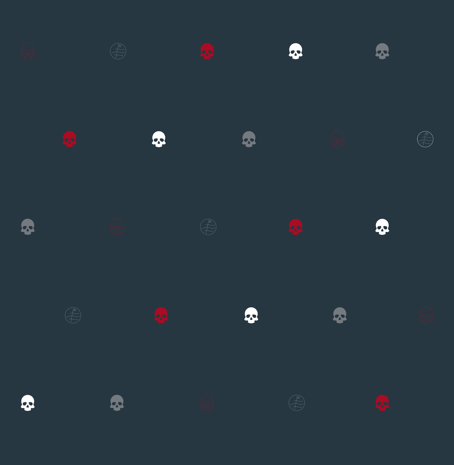 RWB Skulls Pattern for Golf Polo