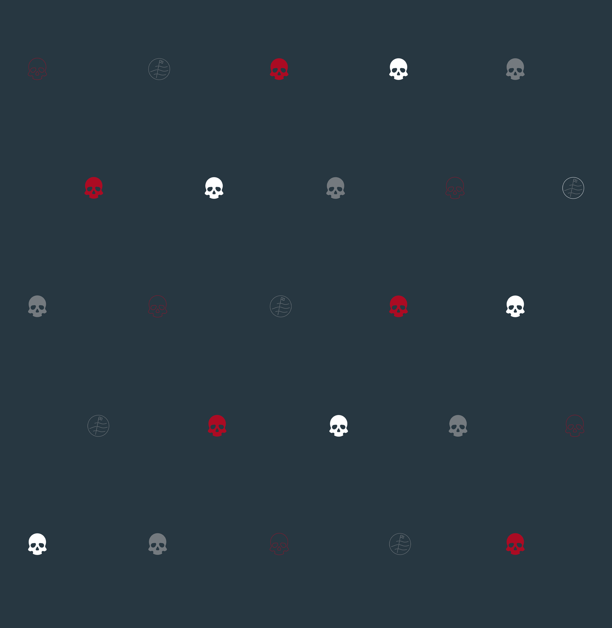 RWB Skulls Pattern for Golf Polo