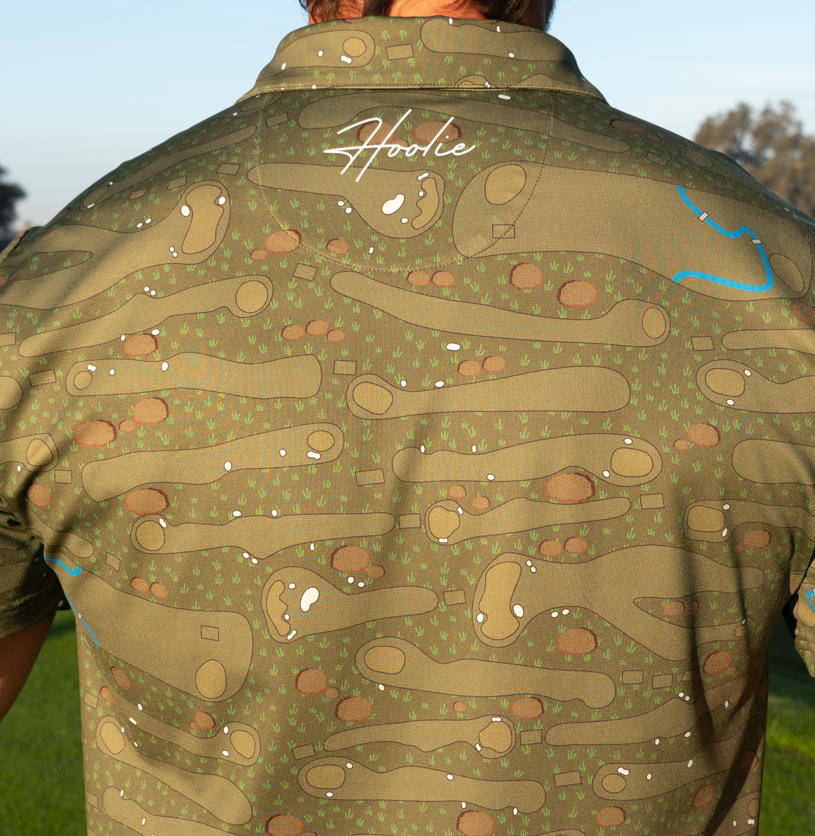 Printed golf polo for men Hoolie St Andrews Camo Polo tribute to Scotland