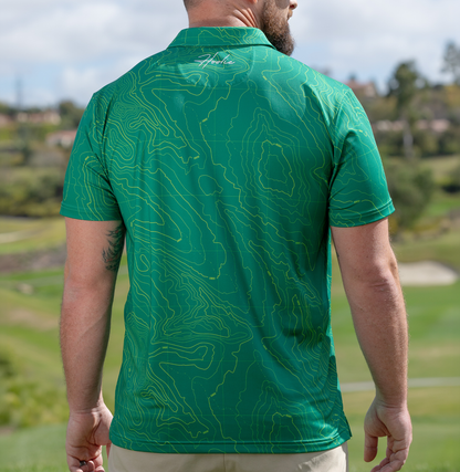 Performance Men's Golf Polo in Garden City Green inspired by military reconnaissance