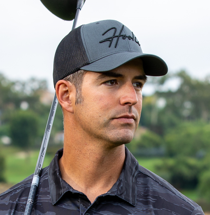 Hoolie Golf | Classic Hat | Black | Mesh Backed Golf Hat Gray/Black