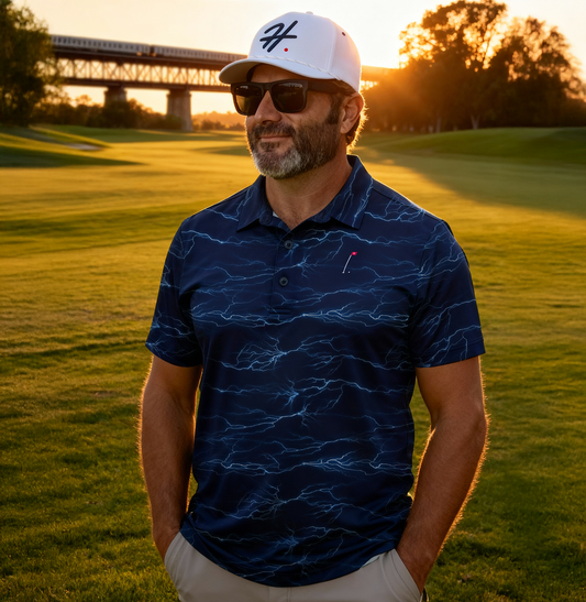 Lightning Rider Men's Performance Printed Polo 