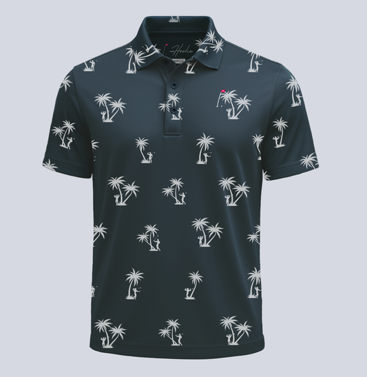Palm-Ah! Blue Men's Golf Polo