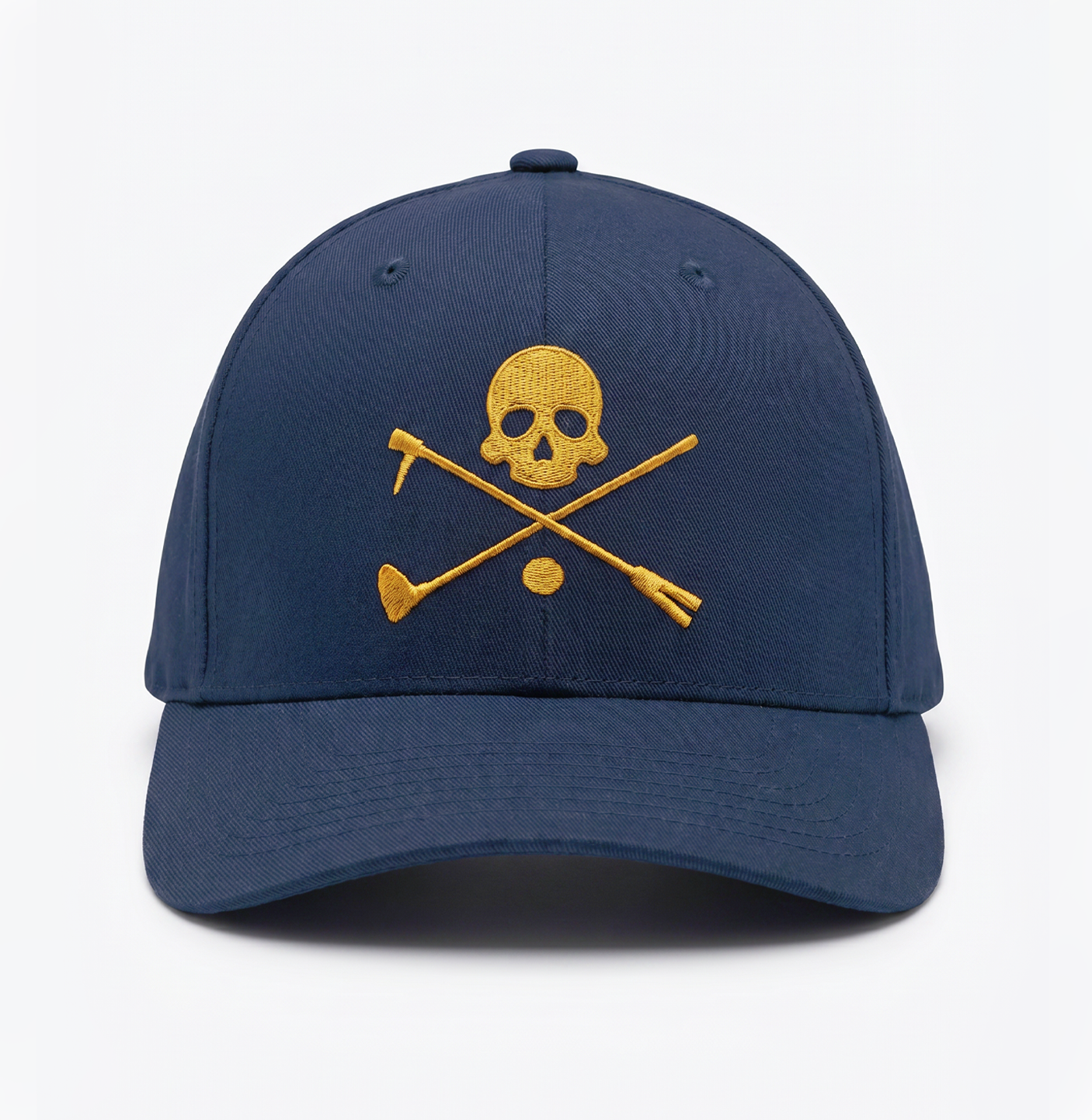 Navy Blue adjustable Hat with embroidered X Bones feature